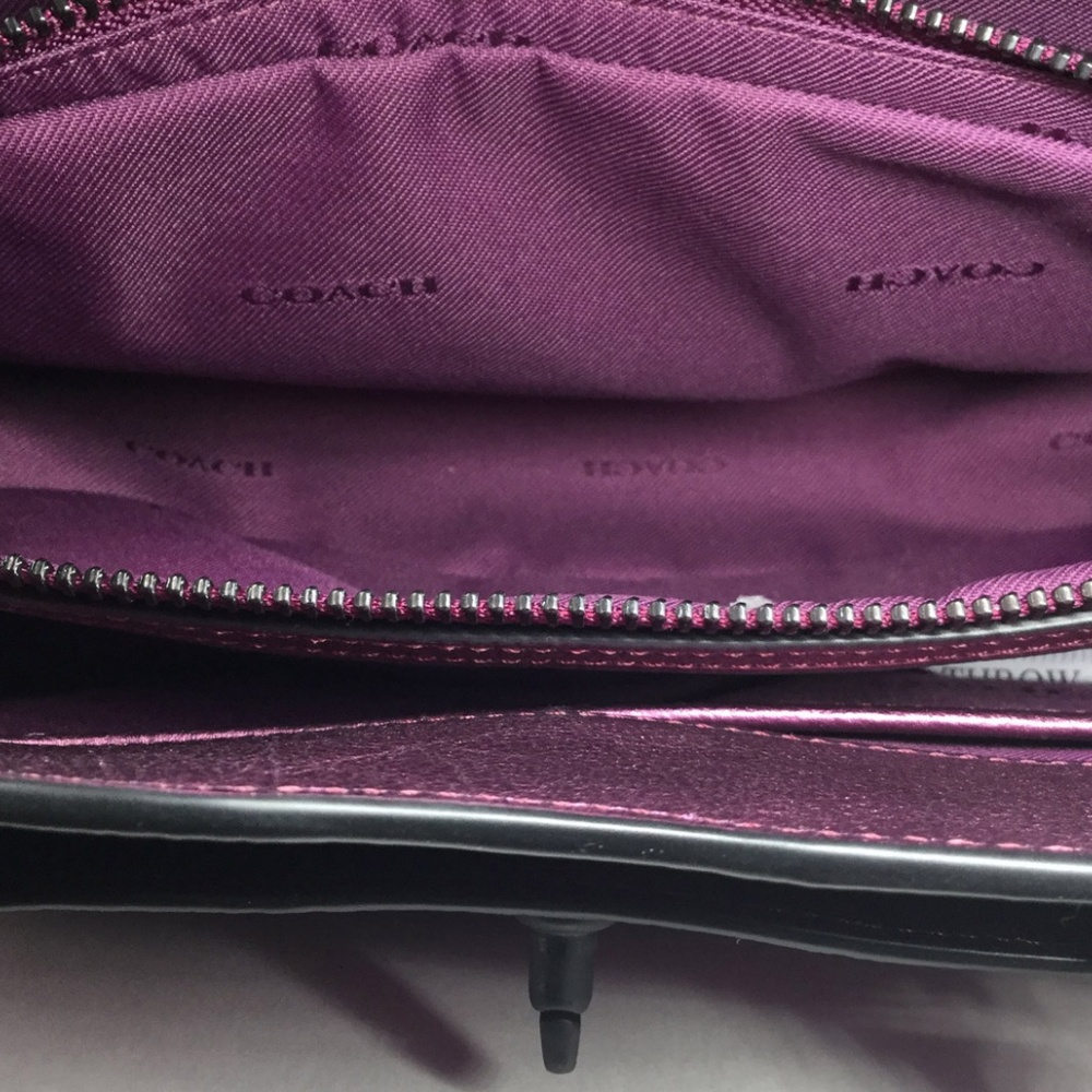 Coach Metallic Mauve Leather Mercer 24 Satchel - Picture 2 of 8